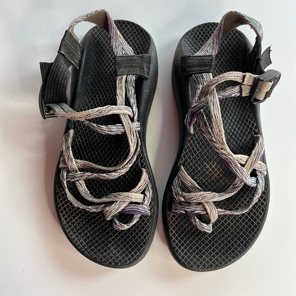 Chaco ZX/2 Classic Double Strap Toe Loop Sandals Gray Purple Women’s Size 7